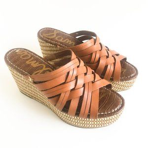 Sam Edelman Shoes | Devon Woven Platform Leather Wedges | Brown/Tan | Size 7 M
